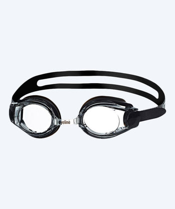 Eyeline bijziende zwembril op sterkte - (-1.5) to (-10.0) - Zwart