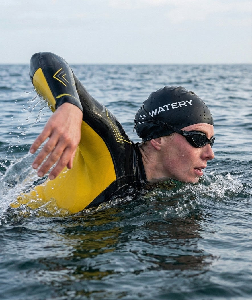 Watery dames wetsuit - Reptile Breast - Geel