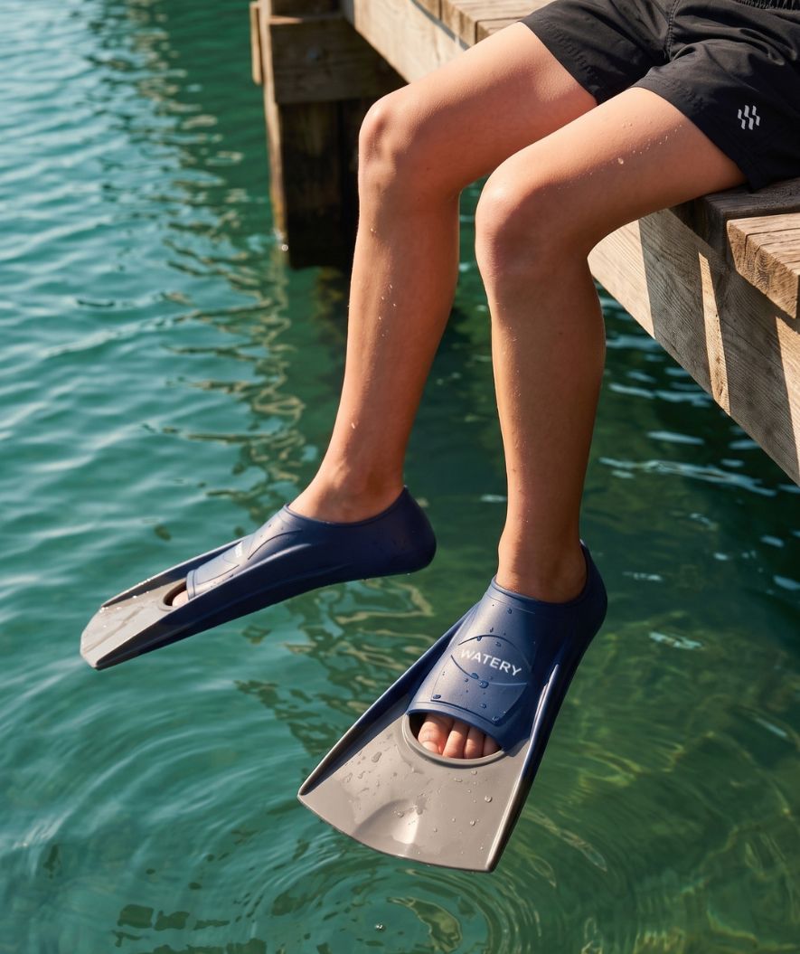 Watery korte zwemvinnen - Shimmer - Donkerblauw