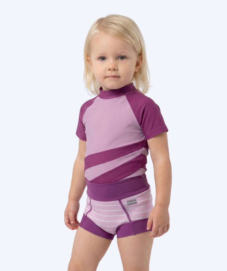 Watery kind zwemluier - Neoprene Swim Nappy - Purple Stripes