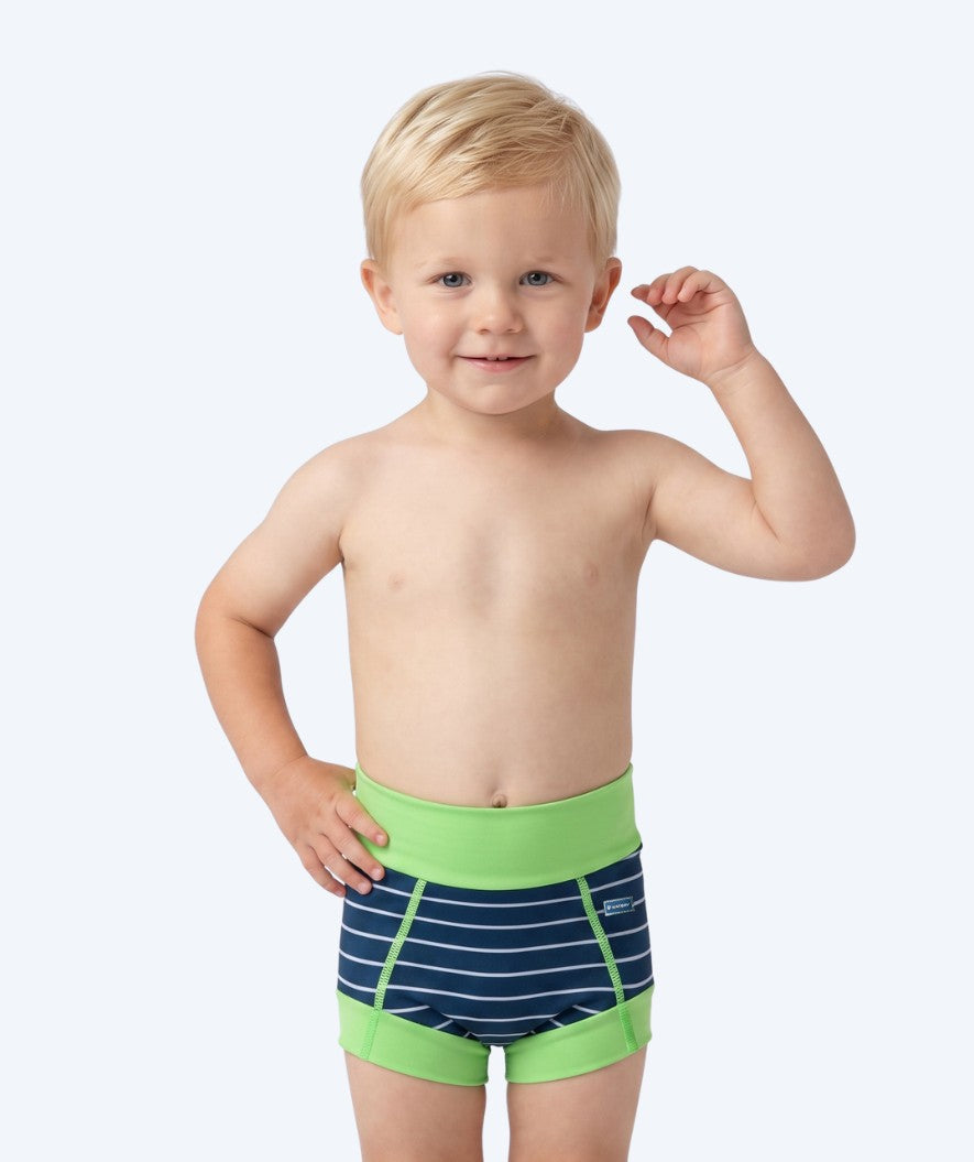 Watery kind zwemluier - Neoprene Swim Nappy - Green Stripes