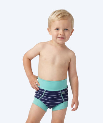 Watery kind zwemluier - Neoprene Swim Nappy - Turquoise Stripes