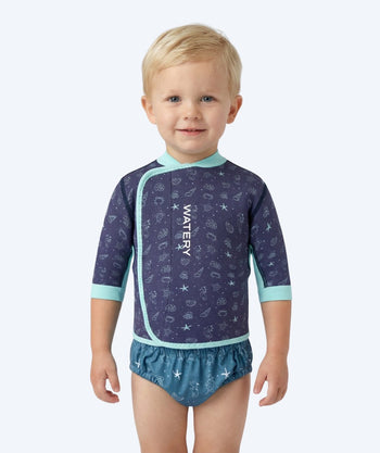 Watery neopreen shirt - Baia Top - Atlantic Turquoise