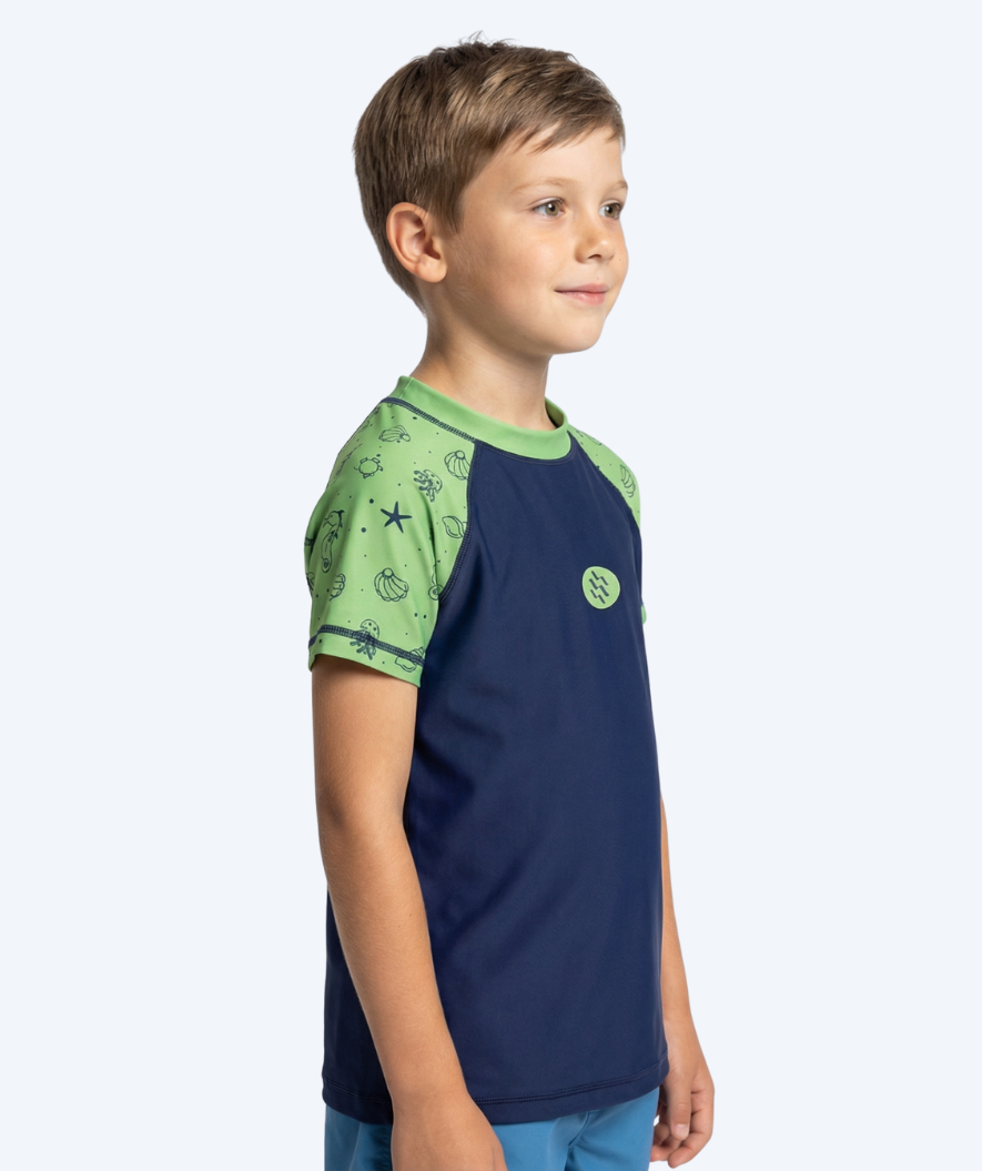 Watery kind UV shirt - Brandman Lange Mouw Rashguard - Groen/blauw