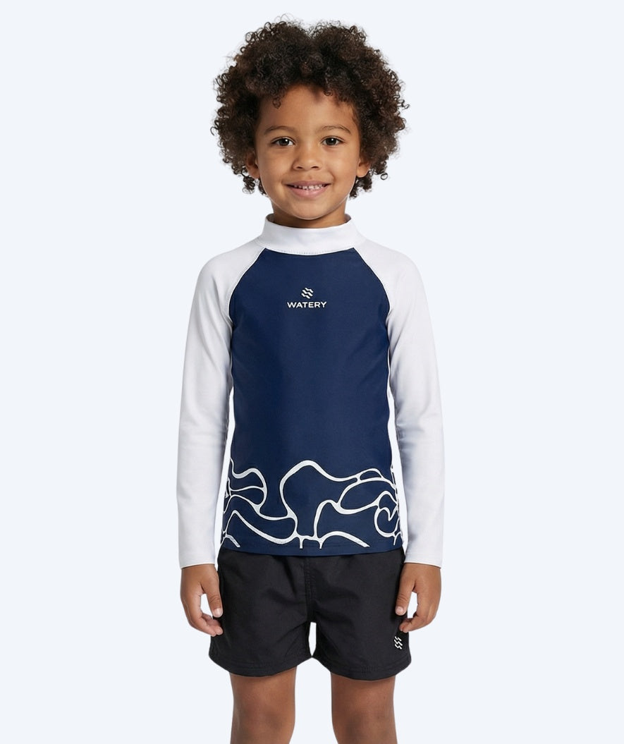 Watery kind UV-shirt - Chilton Lange Mouw Rashguard - Donkerblauw/wit