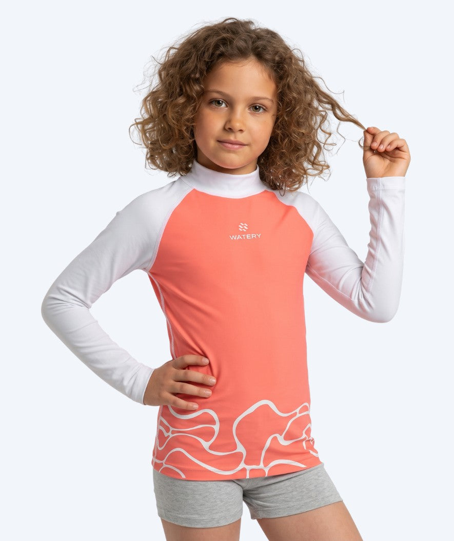 Watery kind UV-shirt - Chilton Lange Mouw Rashguard - Lichtroze/wit