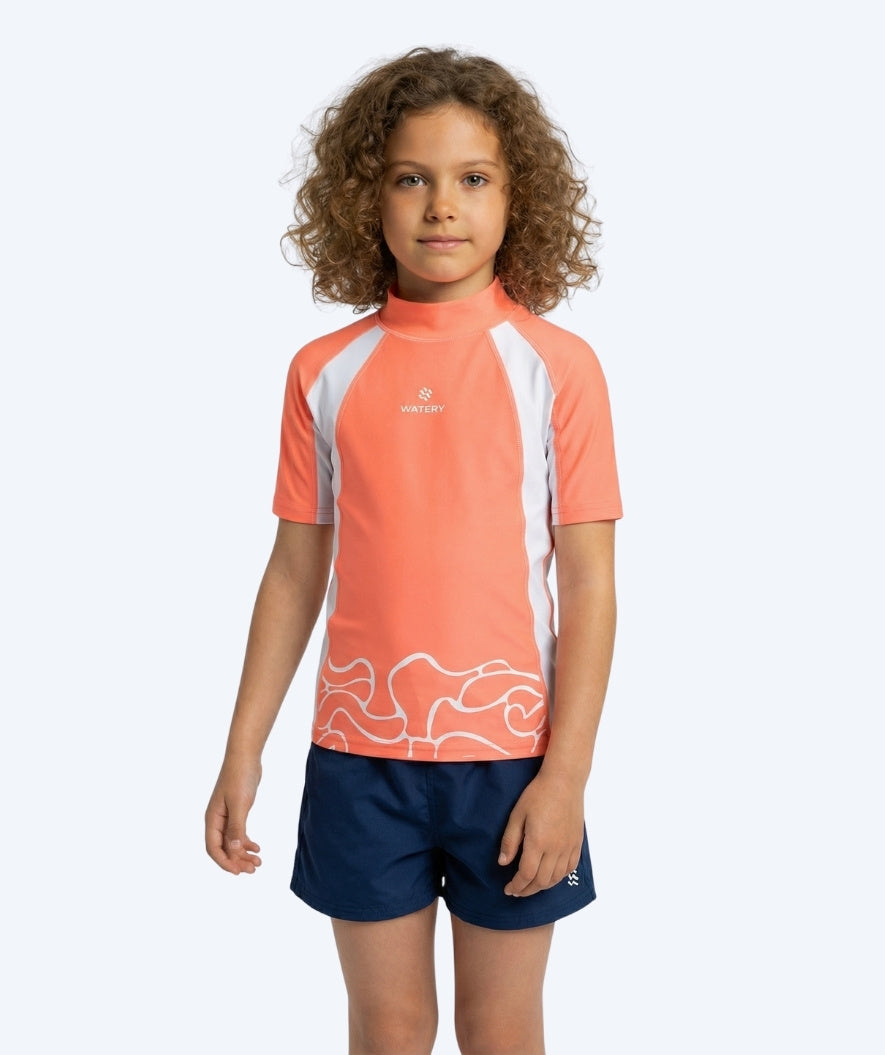Watery kind UV shirt - Chilton Korte Mouw Rashguard - Roze/wit
