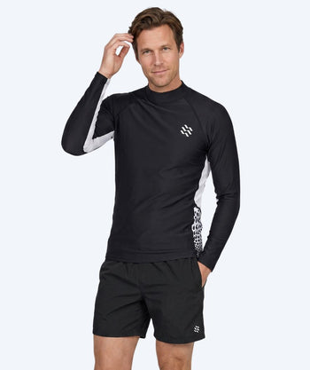 Watery heren UV-shirt - Scylla Lange Mouw Rashguard - Zwart/wit
