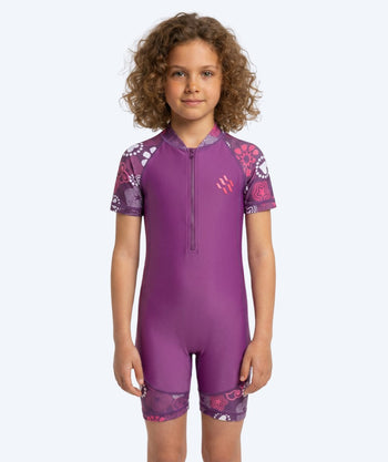 Watery UV-pak voor kinderen - Athena Korte Mouw Rashguard - Paars