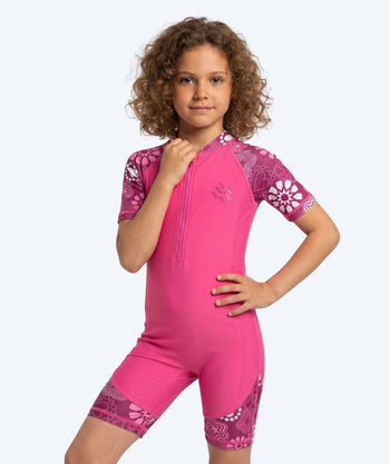 Watery UV-pak voor kinderen - Athena Korte Mouw Rashguard - Roze