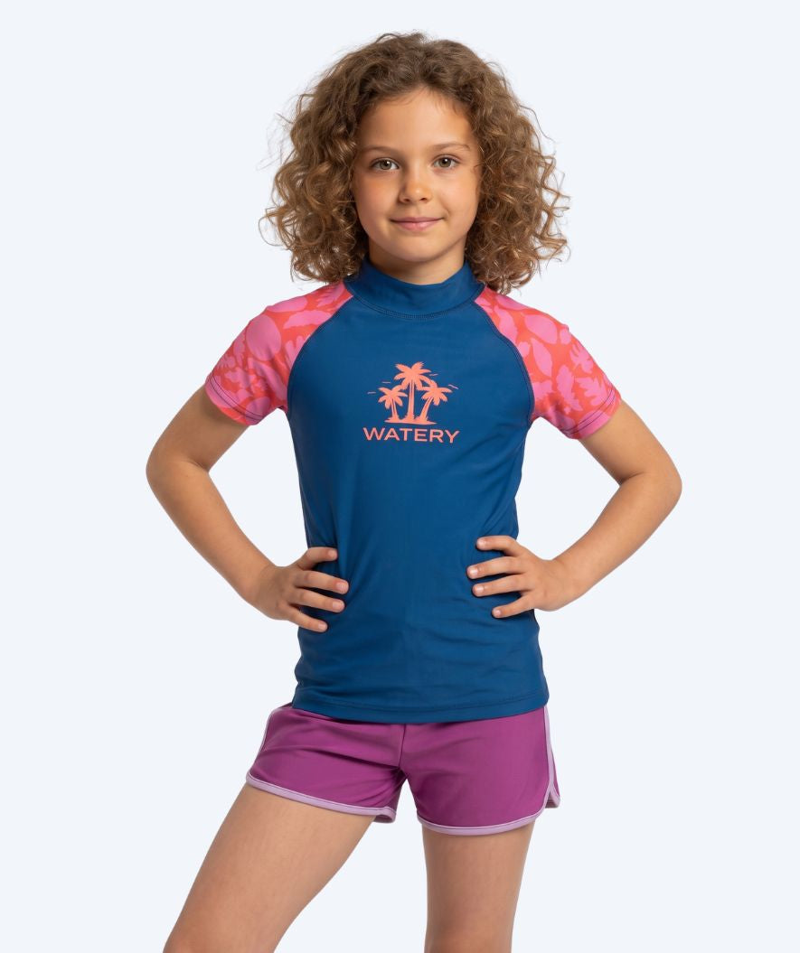 Watery kind UV-shirt - Osiris Korte Mouw Rashguard - Roze/donkerblauw