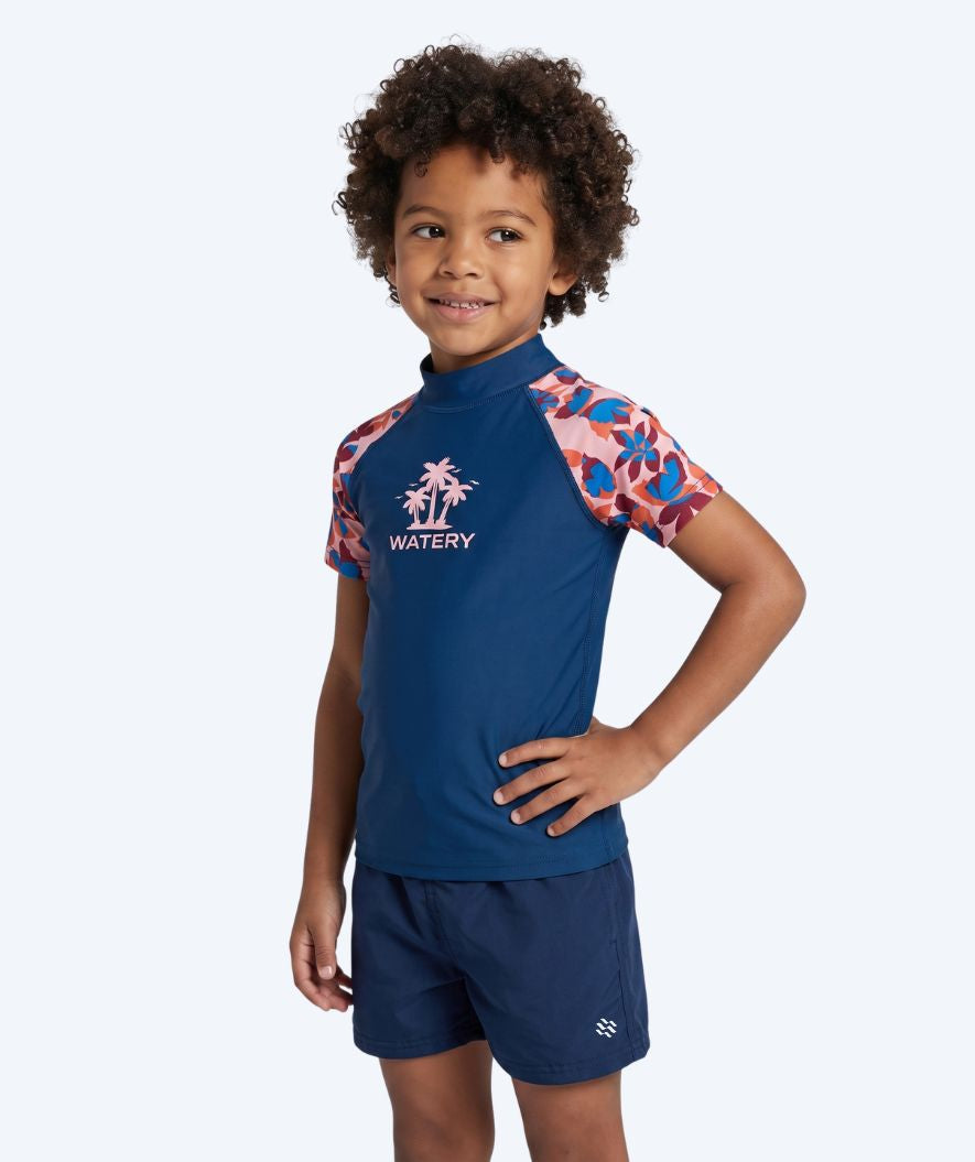 Watery kind UV-shirt - Osiris Korte Mouw Rashguard - Lichtroze/donkerblauw