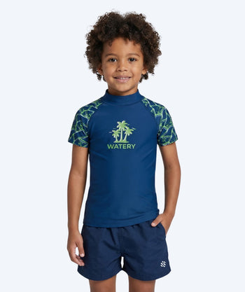 Watery kind UV-shirt - Katsu Korte Mouw Rashguard - Groen/donkerblauw