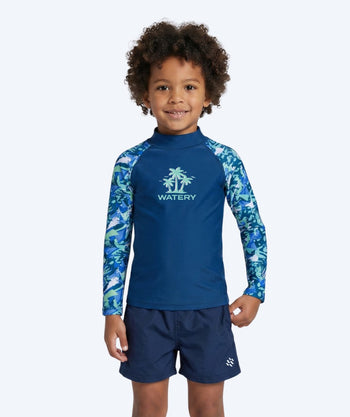 Watery kind UV-shirt - Katsu Lange Mouw Rashguard - Lichtblauw/donkerblauw