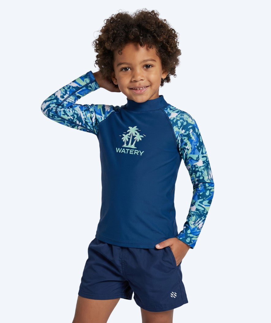 Watery kind UV-shirt - Katsu Lange Mouw Rashguard - Lichtblauw/donkerblauw