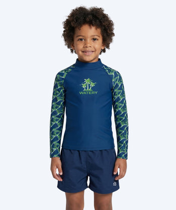 Watery kind UV-shirt - Katsu Lange Mouw Rashguard - Groen/donkerblauw