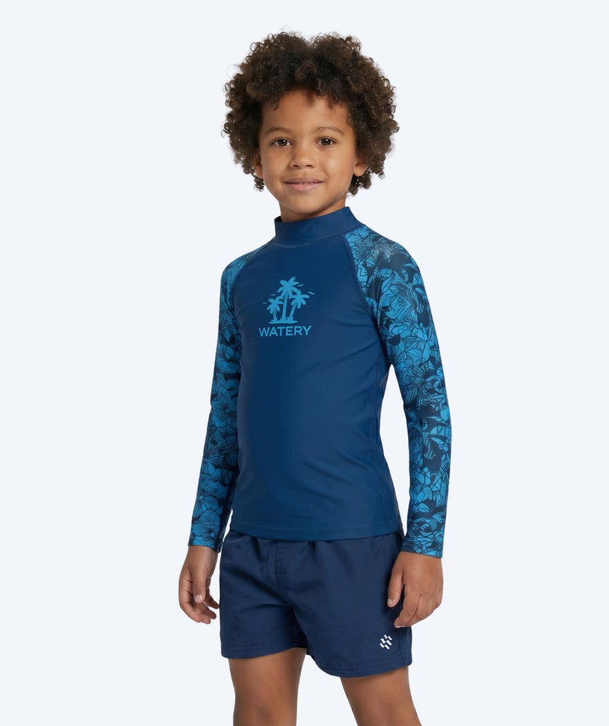 Watery kind UV-shirt - Katsu Lange Mouw Rashguard - Blauw/donkerblauw
