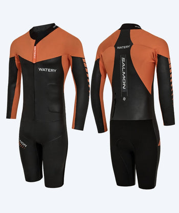Watery heren wetsuit - Salmon Swimrun - Zwart/oranje