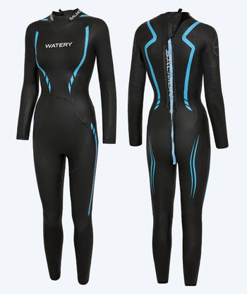 Watery dames wetsuit - Salmon Glide - Zwart/blauw