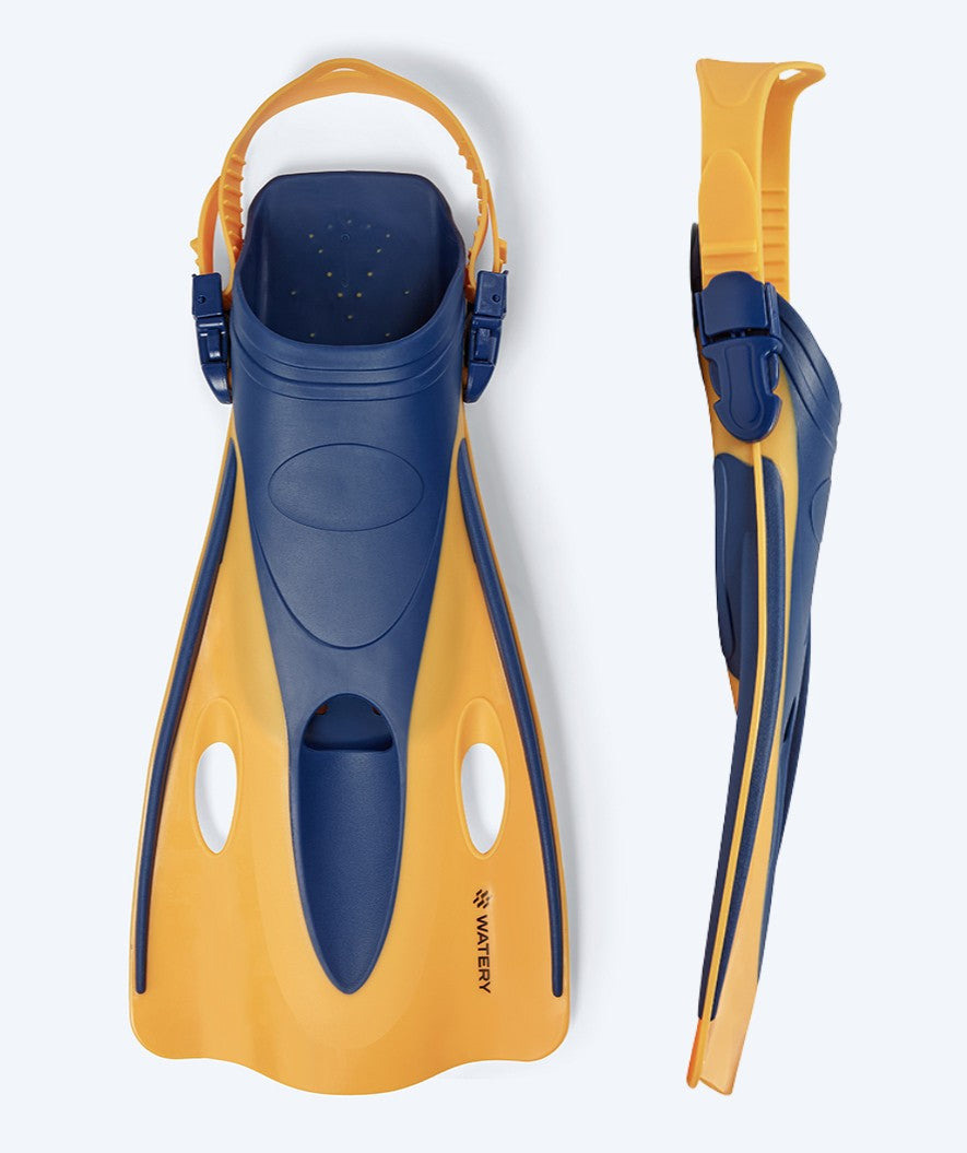 Watery volwassenen zwemvliezen - Launch - Donkerblauw/oranje