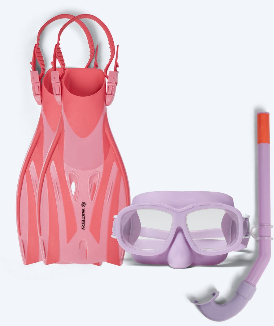 Watery kind snorkelset (4-10) - Shack/Wyre - Paars/Roze