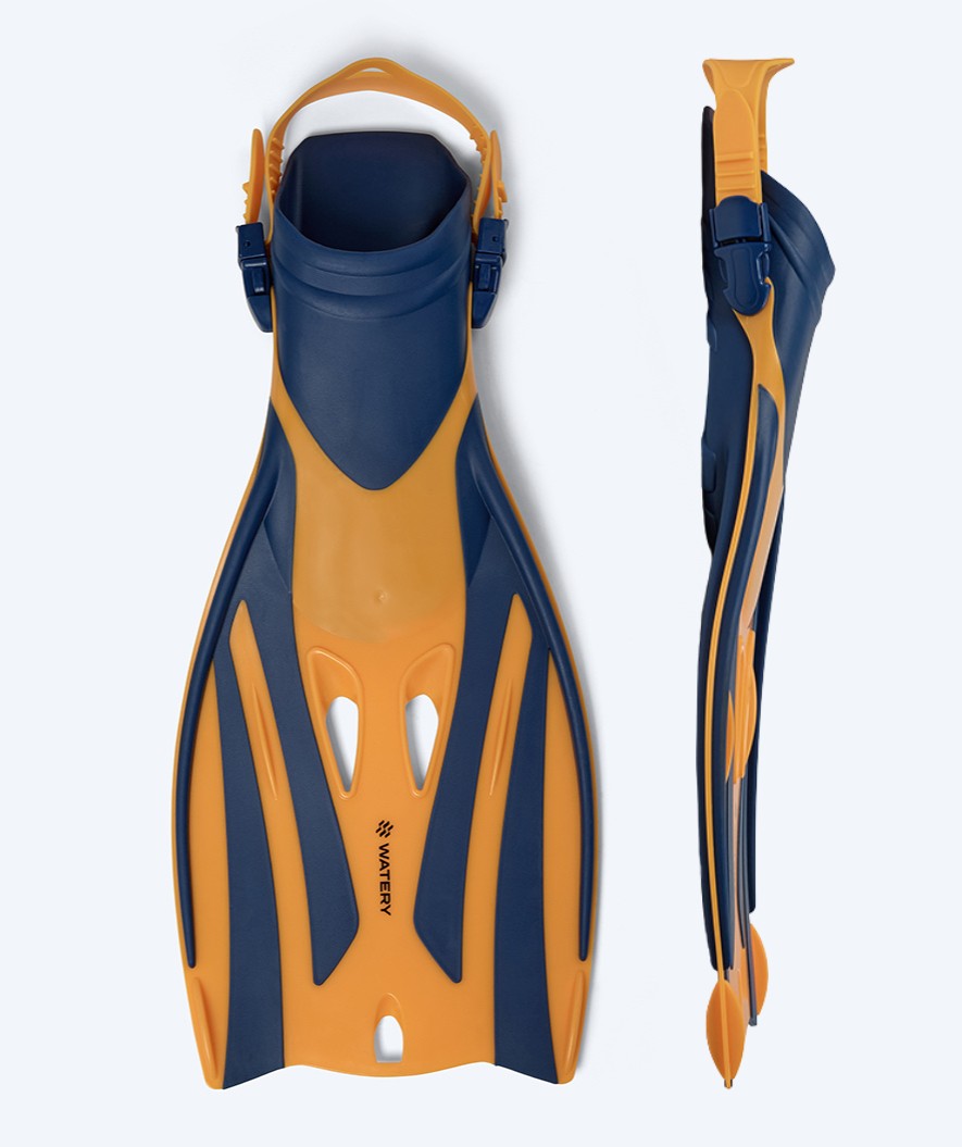 Watery volwassenen zwemvliezen - Shack - Donkerblauw/oranje
