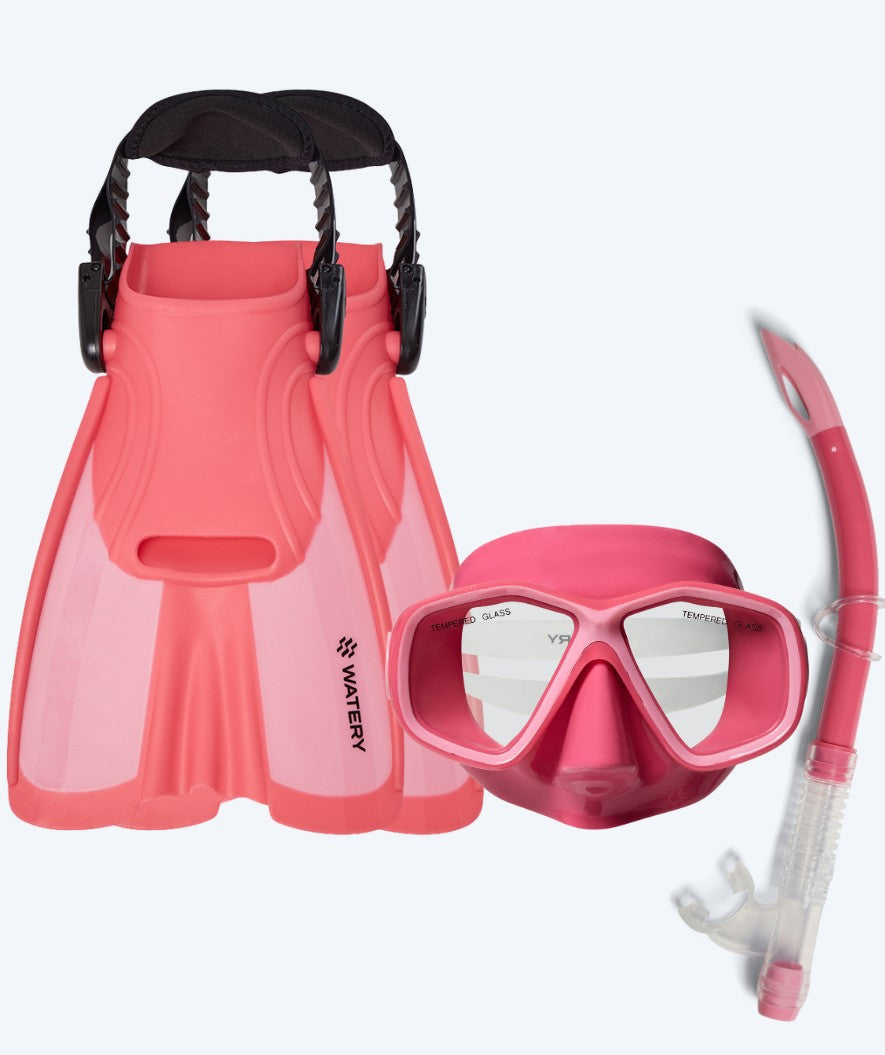 Watery kind snorkelset (4-10) - Tropical - Roze