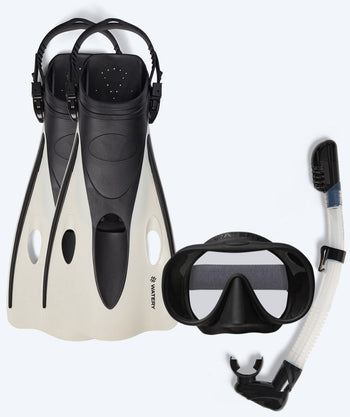 Watery volwassenen snorkelset (vanaf 15 jaar) - Launch/Alton - Zwart/Wit