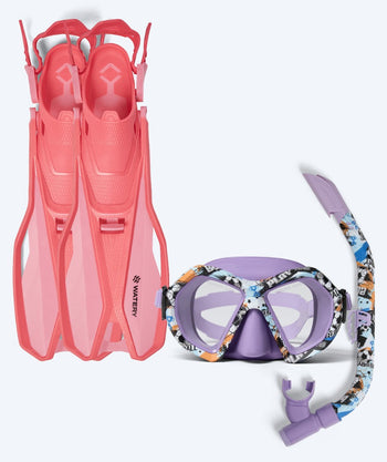 Watery junior snorkelset (8-15) - Sunset/Riku - Paars/Roze