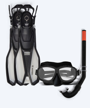 Watery kind snorkelset (4-10) - Sunset/Wyre - Zwart