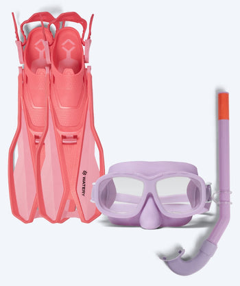 Watery kind snorkelset (4-10) - Sunset/Wyre - Paars/roze