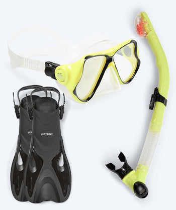 Watery volwassenen snorkelset - Fisher/Hudson - Geel