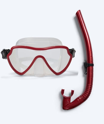 Watery volwassenen Combo snorkelset (vanaf 15 jaar) - Fraser/Coast - Rood