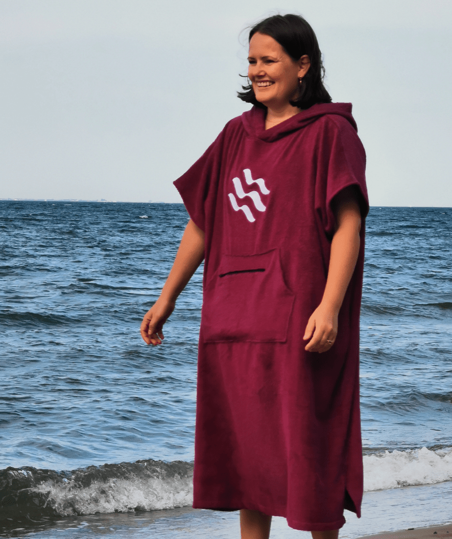 Watery volwassenen badponcho - Katoen - Zwart