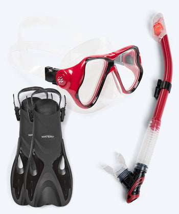 Watery volwassenen snorkelset - Fisher/Hudson - Rood