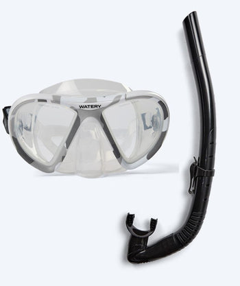 Watery volwassenen Combo snorkelset (vanaf 15 jaar) - Rudder Camo/Itzel - Helder/zwart