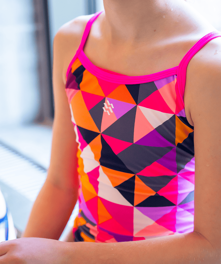 Watery meisjes badpak - Laguna - Roze