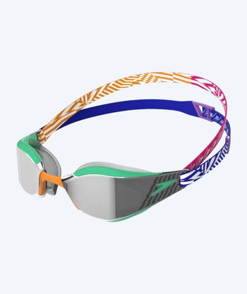 Speedo Elite zwembril - Fastskin Hyper Elite Mirror - Groen/Oranje