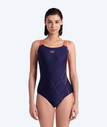 Arena dames badpak - Swim Pro Back Dive - Donkerblauw/Roze