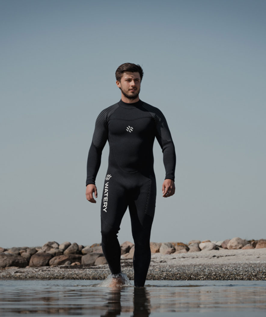 Watery heren wetsuit - Hedgehog (3mm) - Zwart