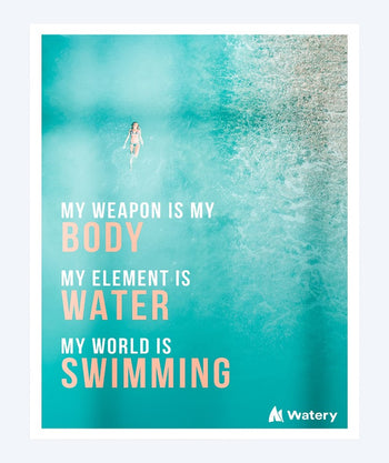 Watery zwemposter - My World is Swimming