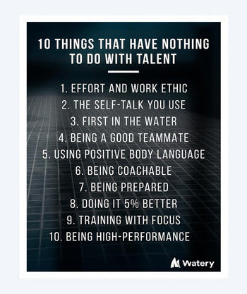 Watery zwemposter - 10 things that have nothing to do with talent - B2