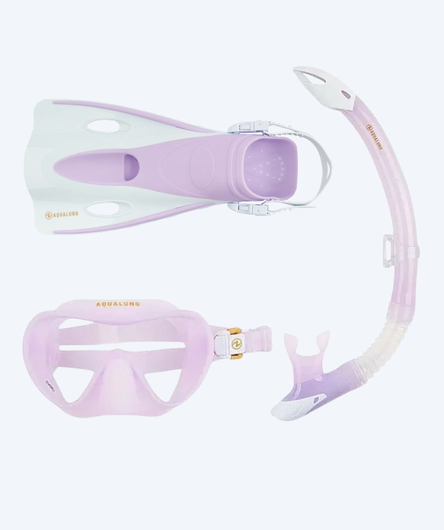 Aqualung volwassenen snorkelset - Nabul - Paars/wit