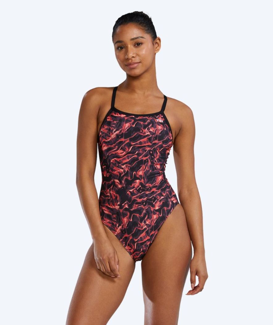 TYR dames badpak - Energia Diamondfit - Rood/zwart