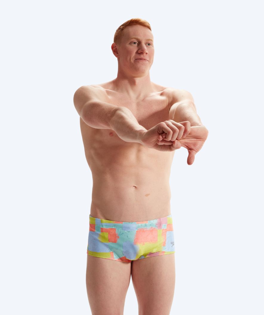 Speedo heren zwemboxers - Club Training Allover - Roze/geel