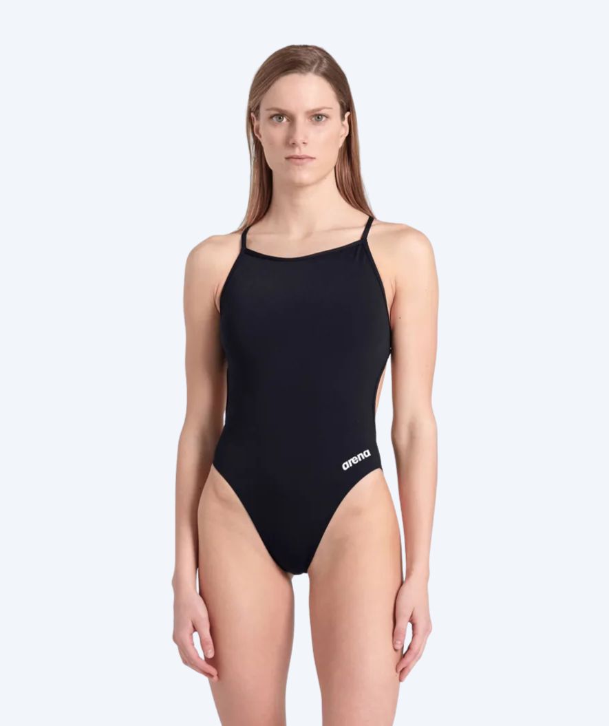Arena dames badpak - Solid Lace Back - Zwart