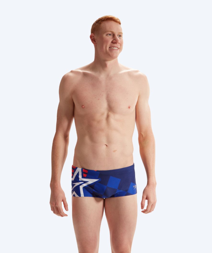 Speedo heren zwemslip - Placement Digital - Blauw/rood