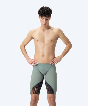 Speedo heren wedstrijd zwembroek - LZR Ignite - Groen/oranje