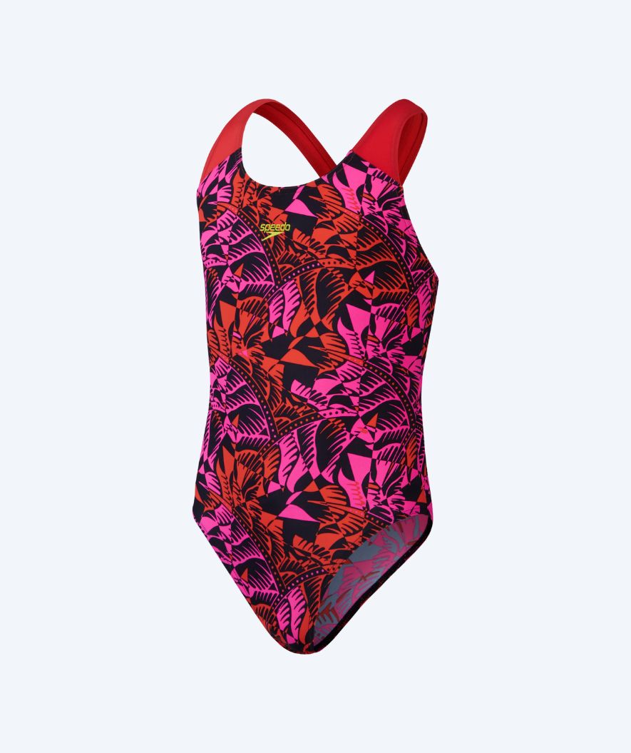 Speedo meisjes badpak - Allover Digital Splashback - Rood/roze