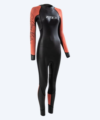 ZONE3 dames wetsuit - Venture - Zwart/oranje